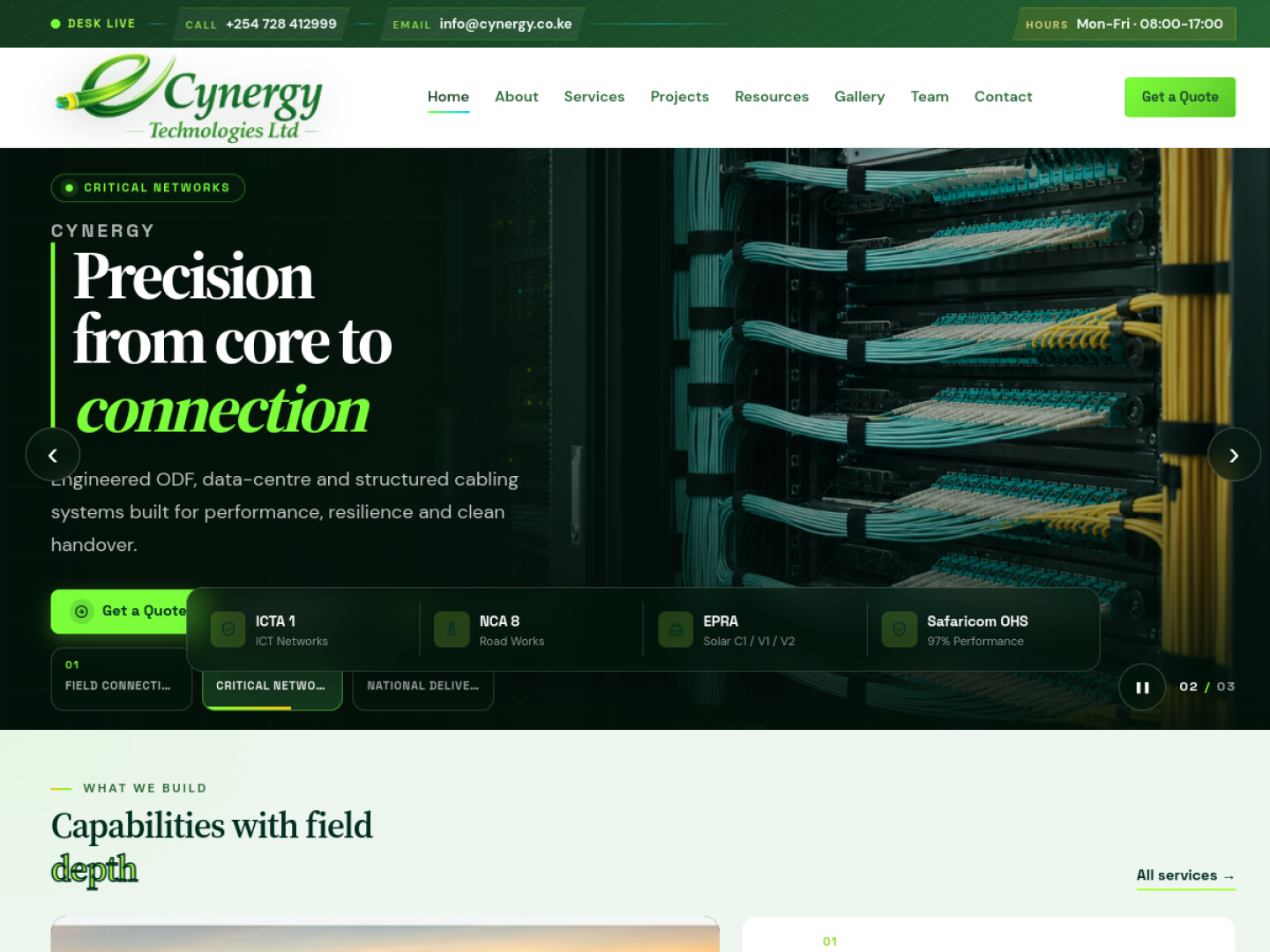 Cynergy Technologies website screenshot