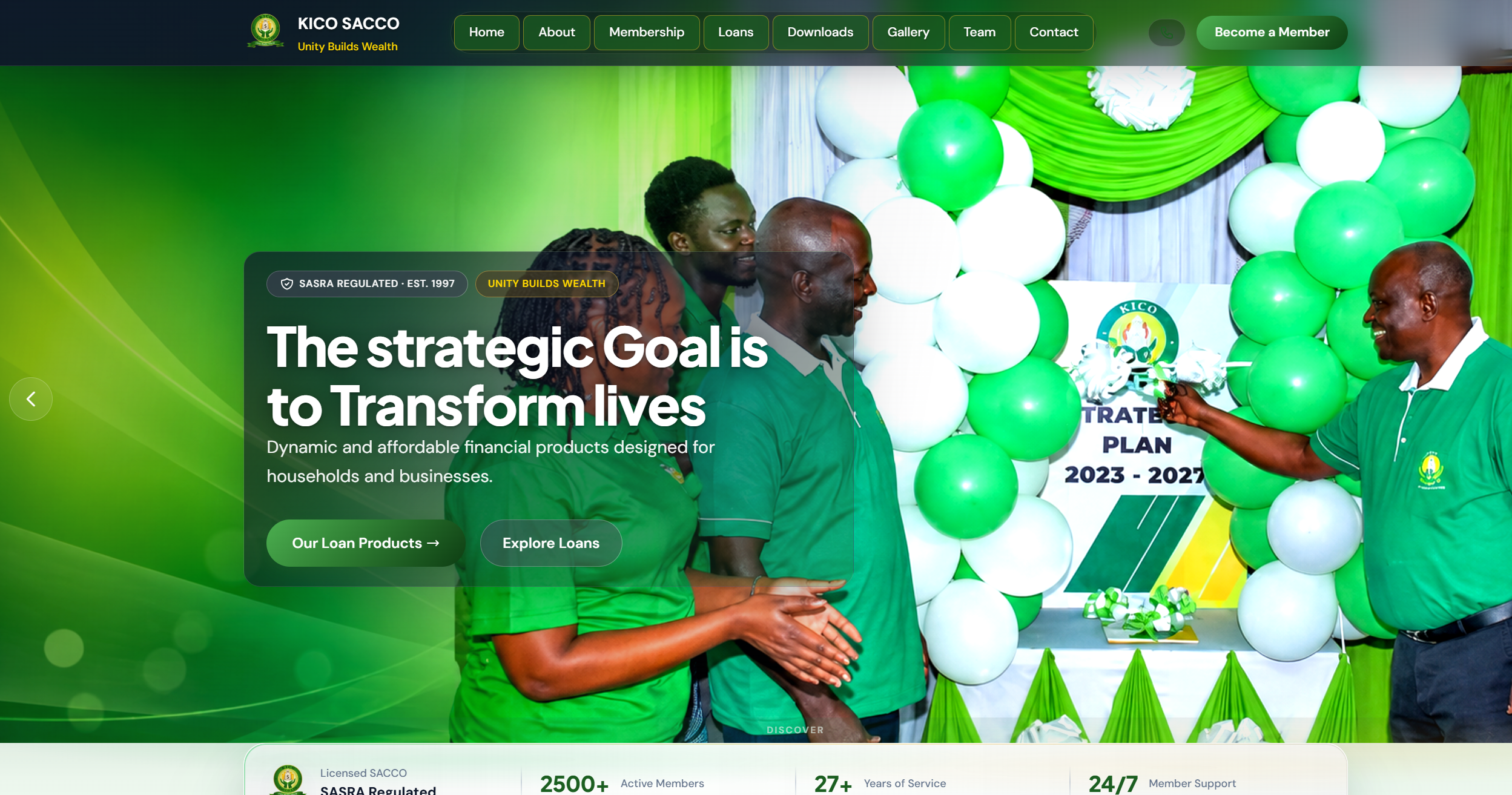 KICO SACCO LTD website screenshot