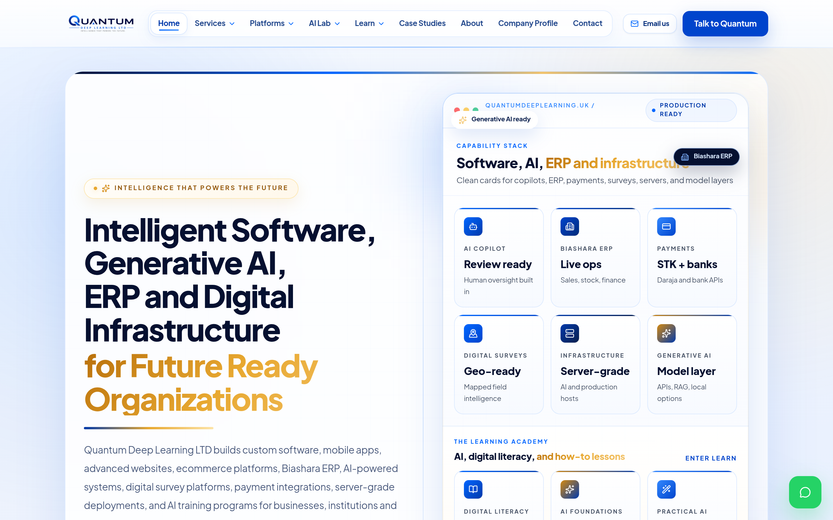 Quantum Deep Learning website screenshot